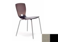 Logo Chaise n�nuphar - assise en laque inox - pieds noir 1924_la-inox_noir