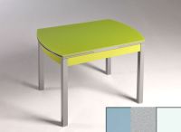 Logo Table hercule 105x60 - plateau gris - pieds blanc - ceinture en bois laque argent 1989_gris_blanc_bl-argent