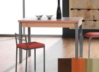 Logo Table mensa ext 100x60 - plateau wengue - pieds inox - ceinture en bois laque cerisier 2034_wengue_inox_bl-cerisier