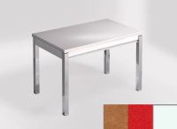 Logo Table mensa 100x60 extension melamin� - plateau sonora gold - pieds blanc - ceinture en bois laque r 2331_sonora-gold_blanc_bl-r