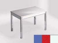 Logo Table mensa 110x70 extension m�lamin� - plateau azul enjoy - pieds blanc - ceinture en bois laque ro 2332_azul-enjoy_blanc_bl-ro