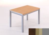 Logo Table saturne ext. 110x70 - plateau wengue - pieds argent - ceinture en metalique inox 2628_wengue_argent_mt-inox