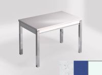 Logo Table mensa 110x70 extension m�lamin� - plateau bianco rivers - pieds blanc - ceinture en bois laque 2332_bianco-rivers_blanc_bl