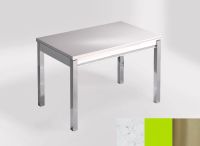 Logo Table mensa 100x60 extension melamin� - plateau bianco rivers - pieds inox - ceinture en bois laque  2331_bianco-rivers_inox_bl-
