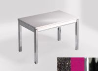 Logo Table mensa 100x60 extension melamin� - plateau rain forest - pieds chrome - ceinture en bois laque  2331_rain-forest_chrome_bl-
