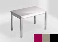Logo Table mensa ext 110x70 - plateau magenta energy - pieds noir - ceinture en bois laque inox 2321_magenta-energy_noir_bl-inox