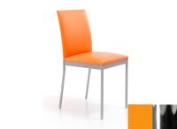 Logo Chaise violette - assise en vinyltech orange fort - pieds chrome 2302_vt-orange-fort_chrome