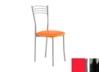 Logo Chaise cam�lia - assise en skaitech rouge - pieds chrome 1918_sk-rouge_chrome