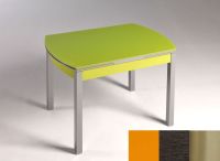 Logo Table hercule 115x75 - plateau orange - pieds inox - ceinture en bois laque mh cendre 1992_orange_inox_bl-mh-cendre