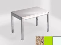 Logo Table mensa 100x60 extension melamin� - plateau kona beige - pieds blanc - ceinture en bois laque ve 2331_kona-beige_blanc_bl-ve