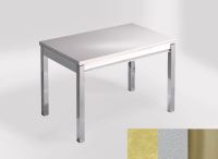 Logo Table mensa 110x70 extension m�lamin� - plateau rhine - pieds inox - ceinture en bois laque argent 2332_rhine_inox_bl-argent