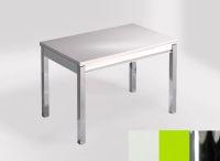 Logo Table mensa ext 100x60 - plateau blanco zeus - pieds chrome - ceinture en bois laque vert 2320_blanco-zeus_chrome_bl-vert