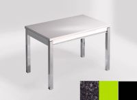 Logo Table mensa ext 100x60 - plateau ebony  pearl - pieds noir - ceinture en bois laque vert 2320_ebony--pearl_noir_bl-vert