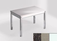 Logo Table mensa ext 110x70 - plateau rain forest - pieds blanc - ceinture en bois laque inox 2321_rain-forest_blanc_bl-inox