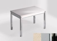 Logo Table mensa ext 110x70 - plateau blanco capri - pieds chrome - ceinture en bois laque argent 2321_blanco-capri_chrome_bl-argent