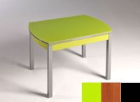 Logo Table hercule 115x75 - plateau vert - pieds noir - ceinture en bois laque cerisier 1992_vert_noir_bl-cerisier