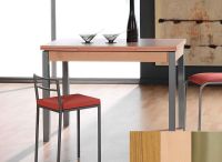 Logo Table mensa ext 120x80 - plateau chene - pieds inox - ceinture en bois laque hetre 3461_chene_inox_bl-hetre