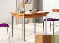 Logo Table hercule 100x60 - plateau chene - pieds inox - ceinture en bois laque noyer 1986_chene_inox_bl-noyer