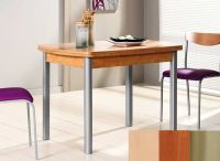 Logo Table hercule 130x80 - plateau hetre - pieds inox - ceinture en bois laque cerisier 1999_hetre_inox_bl-cerisier