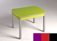 Logo Table hercule 130x80 - plateau magenta - pieds noir - ceinture en bois laque rouge 2000_magenta_noir_bl-rouge