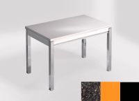 Logo Table mensa 110x70 extension m�lamin� - plateau rain forest - pieds noir - ceinture en bois laque or 2332_rain-forest_noir_bl-or