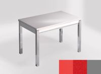 Logo Table mensa ext 110x70 - plateau rojo vital - pieds argent - ceinture en bois laque rouge 2321_rojo-vital_argent_bl-rouge