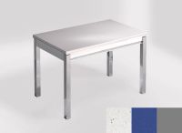 Logo Table mensa 100x60 extension melamin� - plateau mont blanc - pieds argent - ceinture en bois laque b 2331_mont-blanc_argent_bl-b