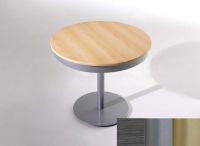 Logo Table centaure 90 - plateau cendre - pieds inox - ceinture en metalique argent 2333_cendre_inox_mt-argent