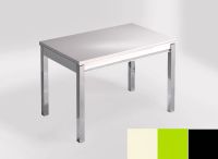 Logo Table mensa 110x70 extension m�lamin� - plateau haiku - pieds noir - ceinture en bois laque vert 2332_haiku_noir_bl-vert