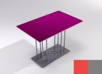 Logo Table ph�nix 110x70 - plateau rojo vital - pieds argent 2735_rojo-vital_argent