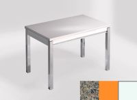 Logo Table mensa 110x70 extension m�lamin� - plateau negro ulises - pieds blanc - ceinture en bois laque  2332_negro-ulises_blanc_bl-