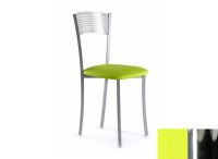 Logo Chaise verveine - assise en skaitech vert - pieds chrome 1911_sk-vert_chrome