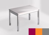 Logo Table mensa ext 110x70 - plateau magenta energy - pieds argent - ceinture en bois laque orange 2321_magenta-energy_argent_bl-ora