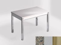 Logo Table mensa ext 100x60 - plateau negro ulises - pieds inox - ceinture en bois laque argent 2320_negro-ulises_inox_bl-argent