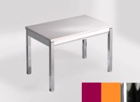 Logo Table mensa 110x70 extension m�lamin� - plateau magenta energy - pieds chrome - ceinture en bois laq 2332_magenta-energy_chrome_