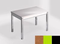 Logo Table mensa ext 110x70 - plateau sonora gold - pieds noir - ceinture en bois laque vert 2321_sonora-gold_noir_bl-vert