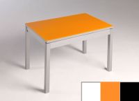 Logo Table mensa  verre ext. melamin� 110x70 - plateau extra white - pieds noir - ceinture en bois laque  2859_extra-white_noir_bl-or