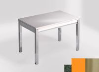 Logo Table mensa ext 100x60 - plateau green river - pieds inox - ceinture en bois laque orange cool 2320_green-river_inox_bl-orange-c