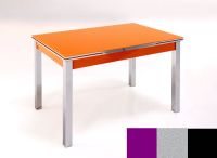 Logo Table mensa ext 135x80 - plateau magenta - pieds noir - ceinture en bois laque argent 2045_magenta_noir_bl-argent