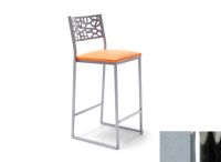 Logo Tabouret spiree  - 63 - assise en vinyltech gris - pieds chrome 2667_vt-gris_chrome