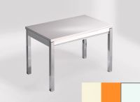 Logo Table mensa 110x70 extension m�lamin� - plateau haiku - pieds blanc - ceinture en bois laque orange 2332_haiku_blanc_bl-orange