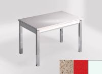 Logo Table mensa 110x70 extension m�lamin� - plateau perla diana - pieds blanc - ceinture en bois laque r 2332_perla-diana_blanc_bl-r