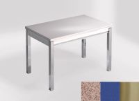 Logo Table mensa ext 110x70 - plateau stellar rojo - pieds inox - ceinture en bois laque bleu enjoy 2321_stellar-rojo_inox_bl-bleu-en