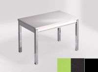 Logo Table mensa 110x70 extension m�lamin� - plateau verde fun - pieds noir - ceinture en bois laque noir 2332_verde-fun_noir_bl-noir