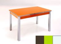 Logo Table mensa ext 100x60 - plateau moka - pieds blanc - ceinture en bois laque vert 2035_moka_blanc_bl-vert
