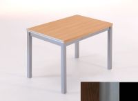 Logo Table saturne ext 100x60 - plateau wengue - pieds noir - ceinture en metalique argent 2795_wengue_noir_mt-argent