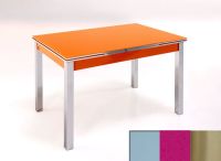 Logo Table mensa ext 110x70 - plateau gris - pieds inox - ceinture en bois laque magenta energy 2040_gris_inox_bl-magenta-energy