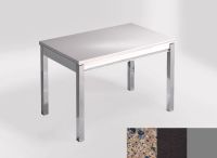 Logo Table mensa ext 110x70 - plateau azul ugarit - pieds argent - ceinture en bois laque noir 2321_azul-ugarit_argent_bl-noir
