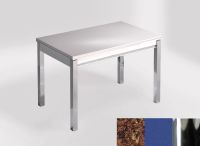 Logo Table mensa ext 110x70 - plateau mahogany - pieds chrome - ceinture en bois laque bleu enjoy 2321_mahogany_chrome_bl-bleu-enjoy