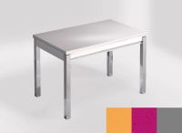 Logo Table mensa 100x60 extension melamin� - plateau amarillo dream - pieds argent - ceinture en bois laq 2331_amarillo-dream_argent_